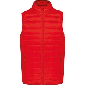 Kariban Men’s Lightweight Sleeveless Fake Down Jacket, červená (Cherry Red)