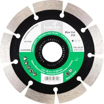 Řezný kotouč Lukas Diamantový řezný kotouč Blue Cut S10 na kámen/beton/asfalt Ø 115 mm pro úhlovou brusku