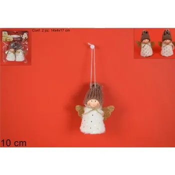 Vánoční dekorace PROHOME - Anděl závěsný 2ks bílý