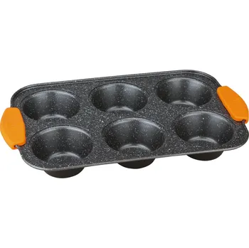 Forma na pečení BERLINGER HAUS - Forma na muffiny 6 ks silikonové rukojeti 29x18x3 Granit Diamond Line BH-1137
