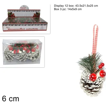 Vánoční dekorace PROHOME - Šiška 6cm sada 3ks