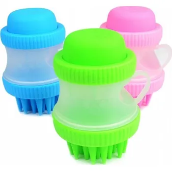 Kosmetika pro psa Silikonový kartáč s dávkovačem na mytí psů a koček