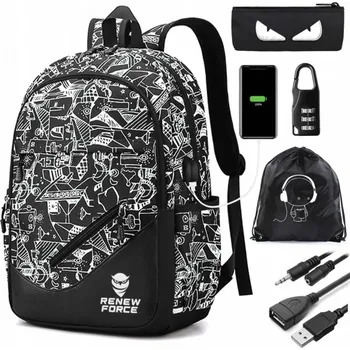 Městský batoh Voděodolný volnočasový batoh s funkcí nabíjení 35L, 3v1