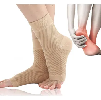 Pánské ponožky Kompresní ponožky na kotník s otevřenou špičkou, tělové - L/XL