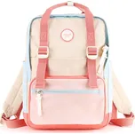 Himawari Béžovo-modro-růžový dámský městský batoh se zapínáním na zip 1088M Velikost: ONE SIZE