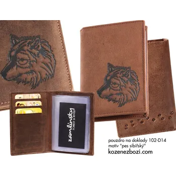 Obal na doklad Pouzdro Na Doklady "Pes Sibiřský" - Dárek pro milovníka psů