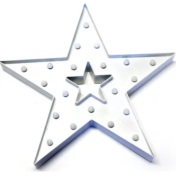 Vánoční dekorace Hvězda s LED světlem 38x38cm