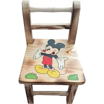 Dřevěná dětská stolička Mickey Stool, 44 x 26 x 24 cm