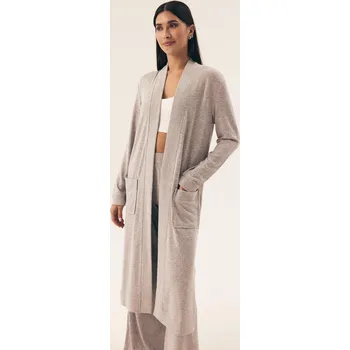 Dámský župan Henderson Ladies Dámský dlouhý světle šedý župan s viskózou Fudge 41948 Fudge S-XL Velikost: S, Barva: Světle šedá