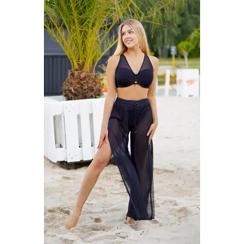 Dámské plavky Černé dámské plážové pareo kalhoty Self Dancing 11 36-44 Velikost: S, Barva: Černá