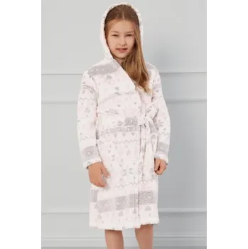 Dívčí župan Dívčí teplý župan Italian Fashion Puri - s kapucí Světle růžová 10 let