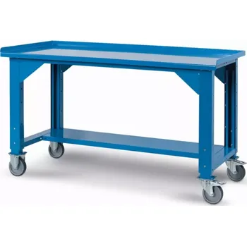 Dílenský stůl Ocelový stůl montovaný, výškově stavitelný š.1507mm, pojízdný