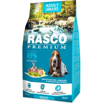 Krmivo pro psa Krmivo Rasco Premium Adult jehněčí s rýží 3kg
