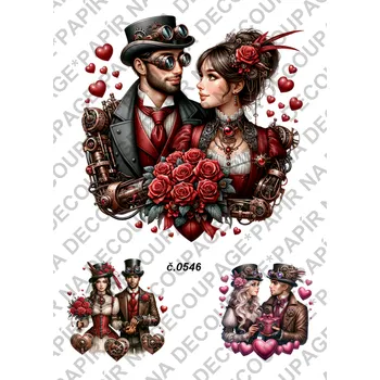 Umělecký papír Rýžový a soft papír na decoupage - Steampunk - KB0546 Materiál: Soft, Rozměr: A4