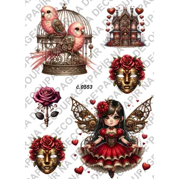 Umělecký papír Rýžový a soft papír na decoupage - Steampunk - KB0553 Materiál: Soft, Rozměr: A4