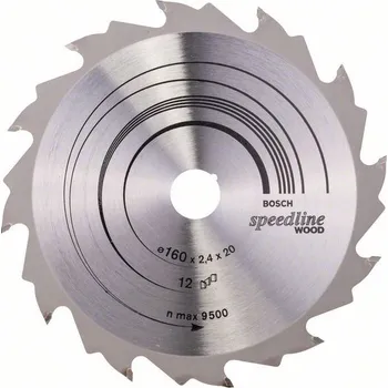 Pilový kotouč BOSCH Pilový kotouc Speedline Wood 160 x 20 x 2,4 mm, 12