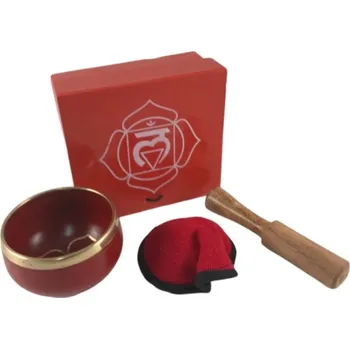 Tibetská zpívající mísa na meditaci, Harmony Singing Bowl, červená