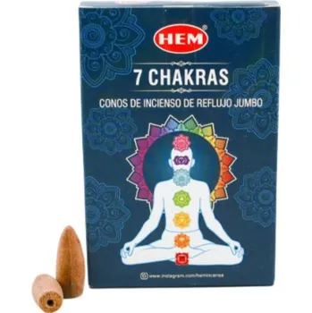 Čajovna Hem Seven Chakras Jumbo zpětné kužely, 20ks