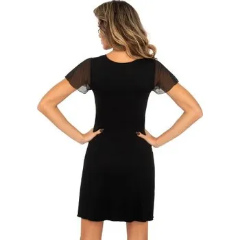 Dámská noční košile Dámská košilka Donna Adele - krátký rukáv Černá M