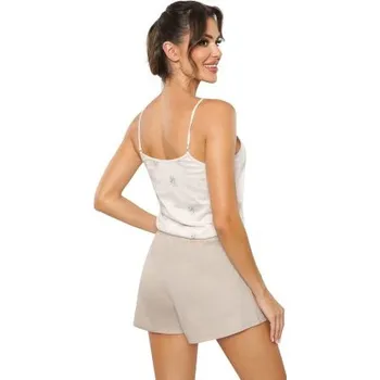 Dámské pyžamo Bavlněné dámské pyžamo Donna Sandi - na ramínkách Béžová M(38)