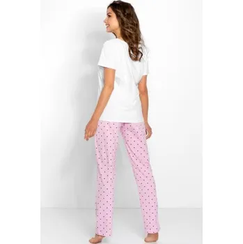 Dámské pyžamo Dámské pyžamo Momenti Per Me Flawless Bílo-růžová S