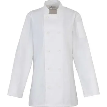 Gastro oděv Premier Ladies’ Long Sleeve Chef’s Jacket, bílá (White)