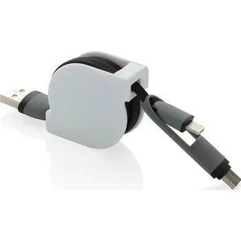 Napájecí kabel Svinovací nabíjecí kabel 3 v 1, černá