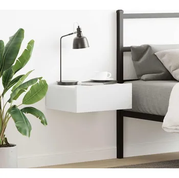 Noční stolek vidaXL Plovoucí noční stolek 40x30x15 cm kompozitní dřevo [800312] Barva: Bílá