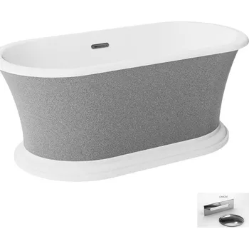 Vana Besco Akrylátová volně stojící vana Ziva Glam S 160x75, s přepadem Typ a barva výpustě: Alcaplast Click-Clack se šterbinovým přepadem, chrom