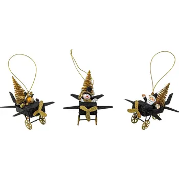 Vánoční dekorace PROHOME - Figurka vánoční v letadle 8x9,5