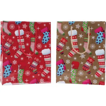 Dárková taška PROHOME - Taška vánoční 18,4x10,2x22,8cm různé barvy