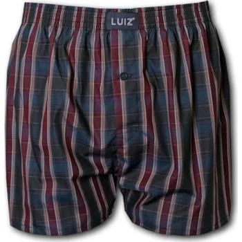 Boxerky LUIZ Pánské boxerky Luboš 2514 - Vínová káro Velikost: XXXL