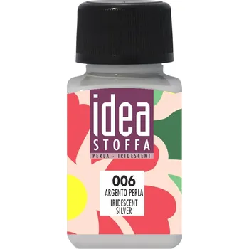 Speciální výtvarná barva Maimeri Idea Stoffa Barva na látky Iridescent Silver 60 ml 1 ks