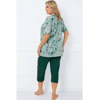 Dámské pyžamo Dámské pyžamo Italian Fashion Alwea - bavlna Zelená 4XL