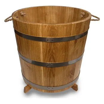 Květináč Dřevěný dubový květináč kulatý 58 litrů