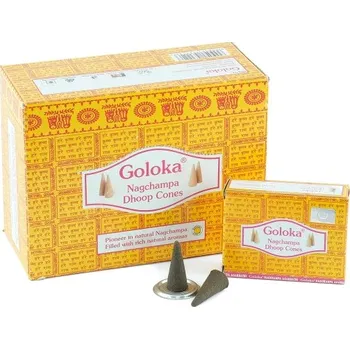 Čajovna GOLOKA - Nag Champa vonné kužele, 10ks + stojan