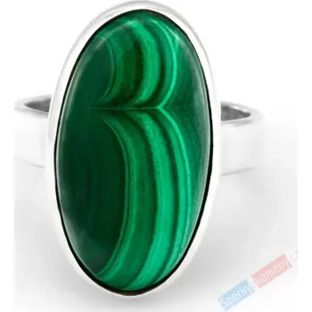 Prsten Stříbrný prsten (Ag 925/1000) s malachitem QAA, vel. kamene cca 24 x 14 mm (MA6060R)