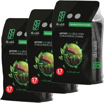 Hnojivo Dr. Uhli AKCE 2+1 ZDARMA Biochar 17 l, aktivní uhlí do půdy