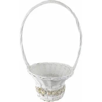 chlebník PROHOME - Košík kulatý bílý s ručkou M