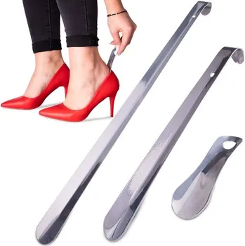 Botník Sada kovových obuváků na boty - 12 cm, 26 cm, 51 cm, stříbrná