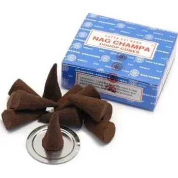 Vonná tyčinka Vonné kužele Satya - SAI BABA NAG CHAMPA, 12ks + stojan