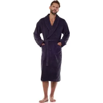 Pánský župan Dlouhý teplý pánský župan LaL 2450 - Froté bavlna Tmavě šedá L