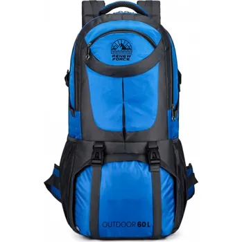 turistický batoh Pohodlný, odolný a prostorný turistický batoh 60L, modrá