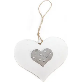 Dekorace srdce závěsné 15 cm