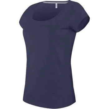 Dámské tričko Kariban Ladies’ Boat Neck Short-sleeved T-shirt, modrá (Navy)