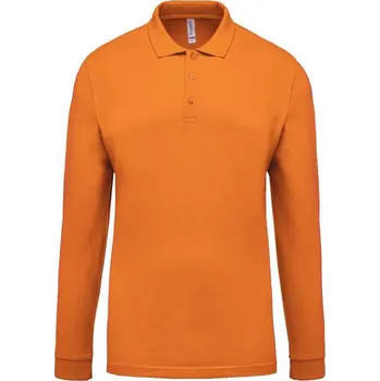 Kariban Men's Long-sleeved PiquÉ Polo Shirt, oranžová (Tennessee Orange)