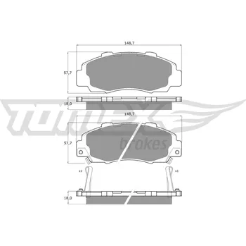 Brzdová destička Sada brzdových destiček, kotoučová brzda TOMEX TX 11-37