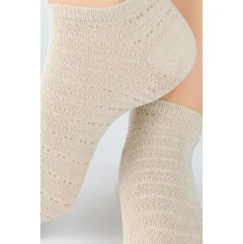 Dámské ponožky Dámské ponožky Noviti SB121 - ažurový vzor Béžová 39-42