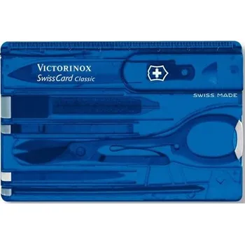 Multifunkční nůž Multifunkční nářadí Victorinox SwissCard Classic modrá transparentní
