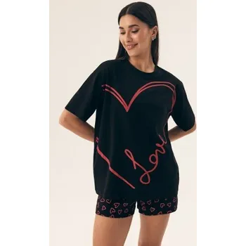 Dámské pyžamo Dámské pyžamo Henderson Necesito - bavlna Černá XL